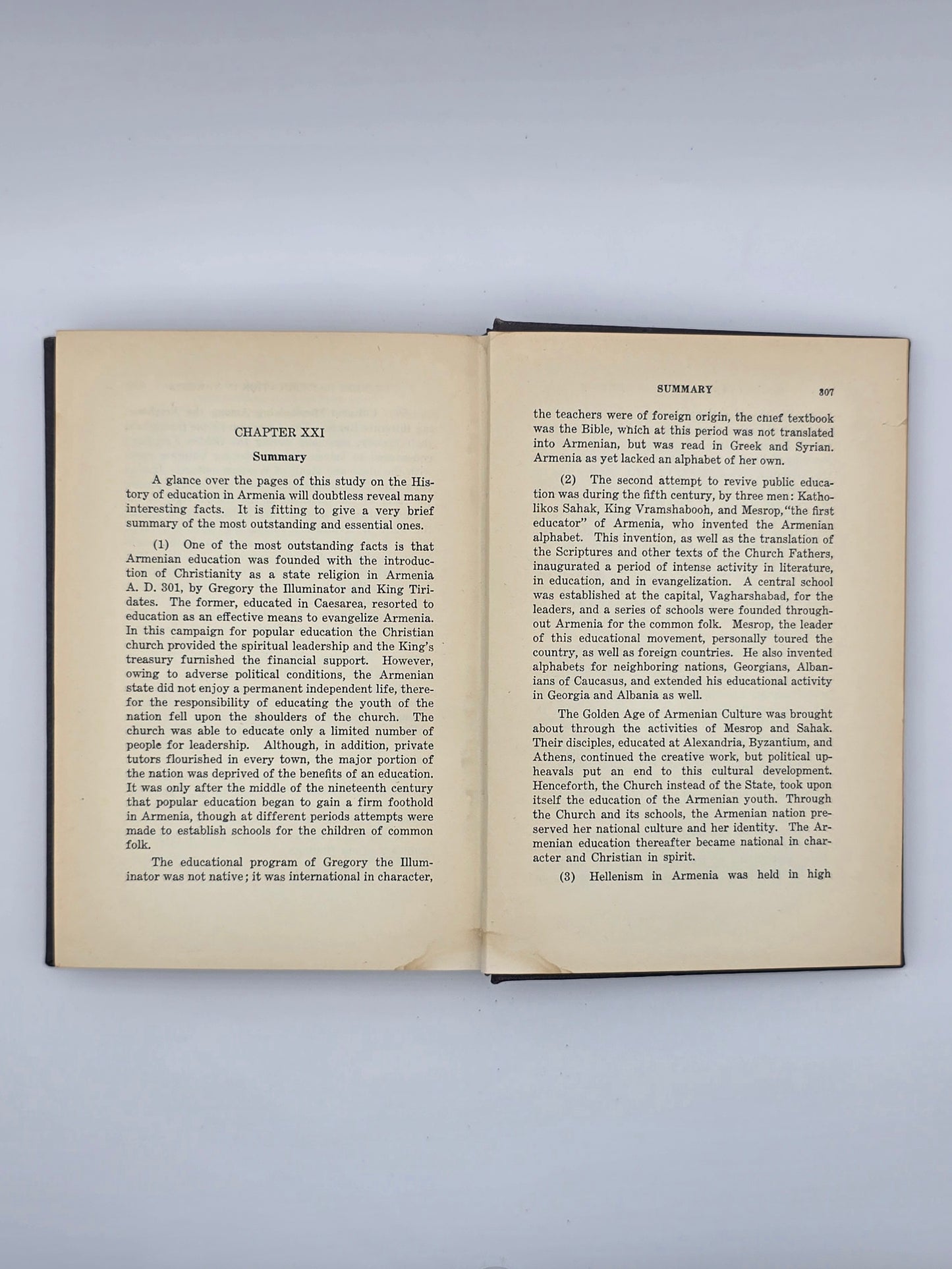 History Of Education In Armenia By Kevork A. Sarafian PH.D |Printed In USA 1930.