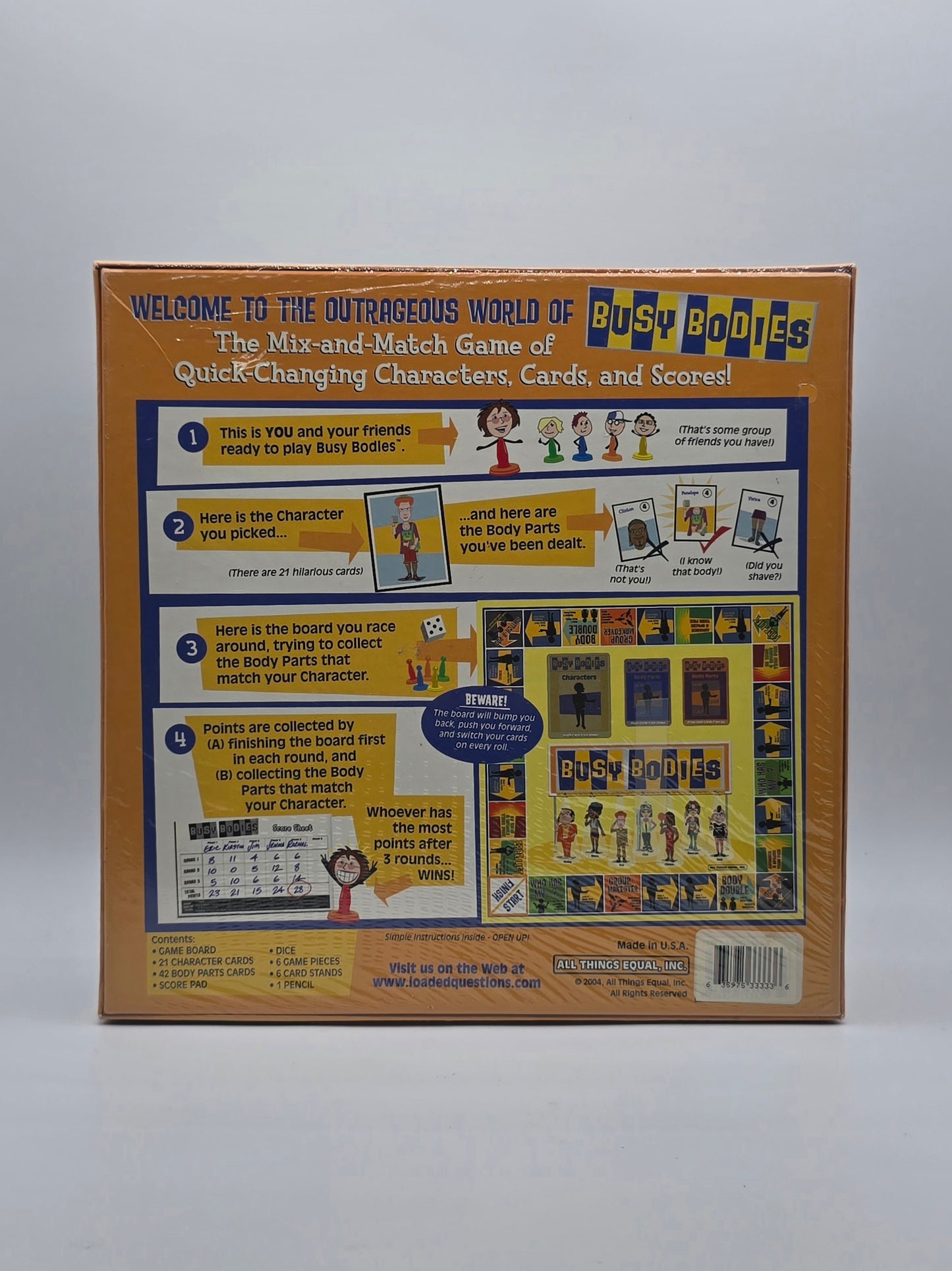 Busy Bodies Game 6+ | The Outrageous Game Of Mix-And-Match ! 2004, Made In USA.