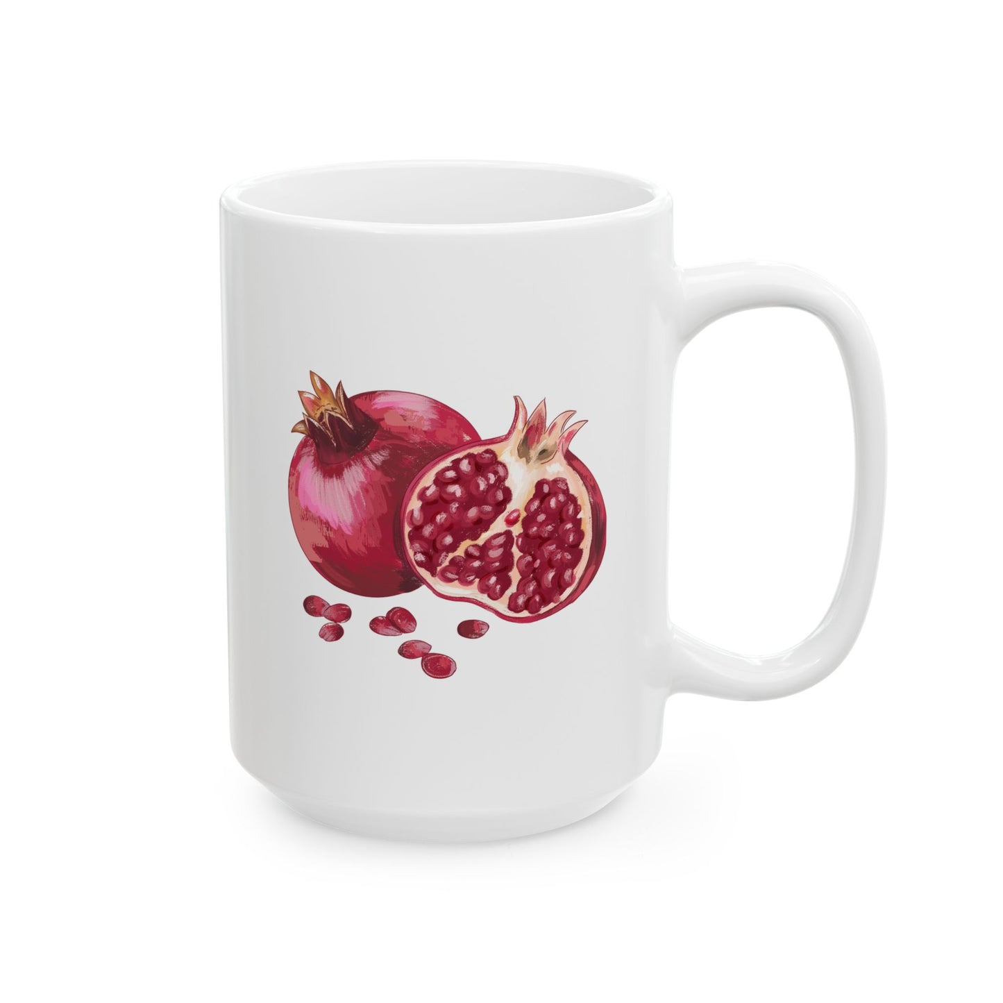Pomegranate Cup with 365 Seeds of Strength Slogan Ceramic Mug (11oz, 15oz)