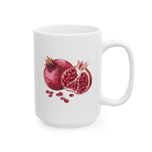 Pomegranate Cup with 365 Seeds of Strength Slogan Ceramic Mug (11oz, 15oz)