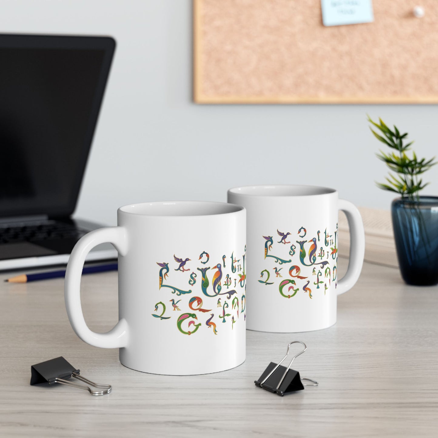 Armenian Trchnagir Letters White Mug