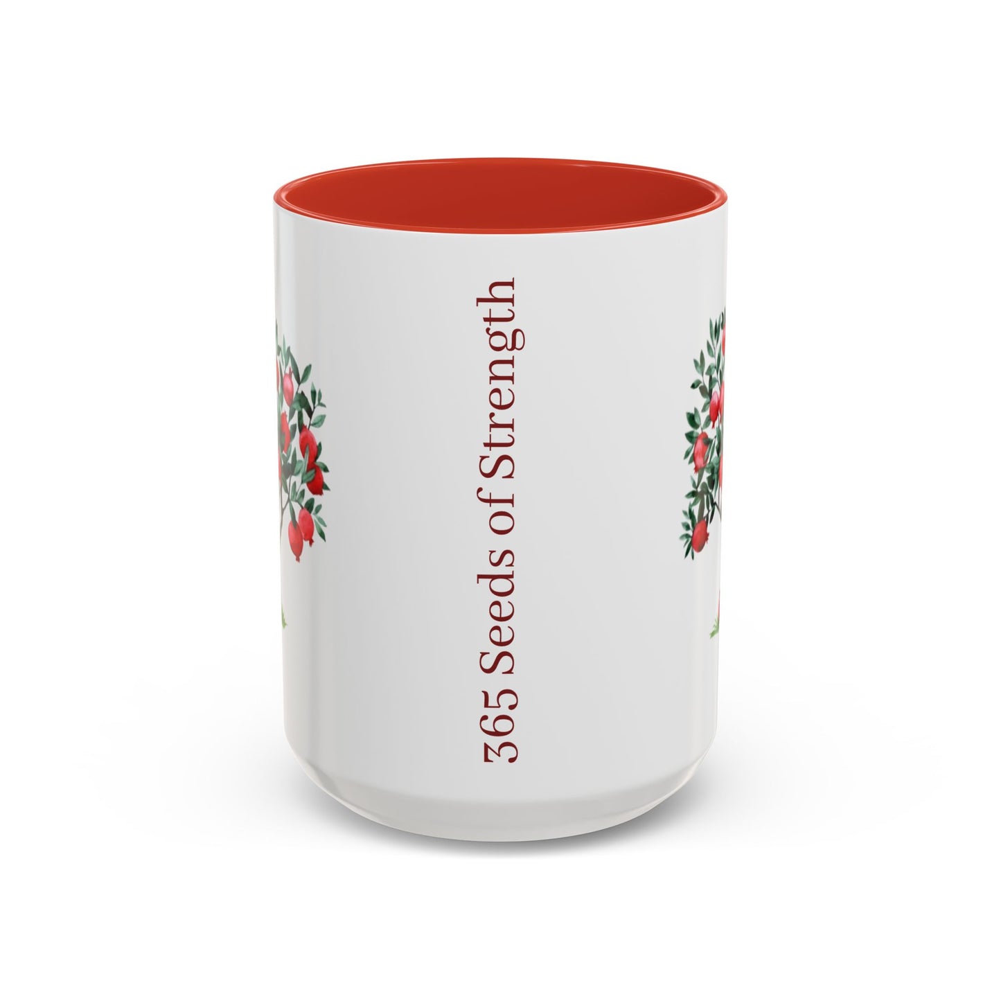 Pomegranate Cup with 365 Seeds of Strength Slogan Ceramic Mug (11oz, 15oz)