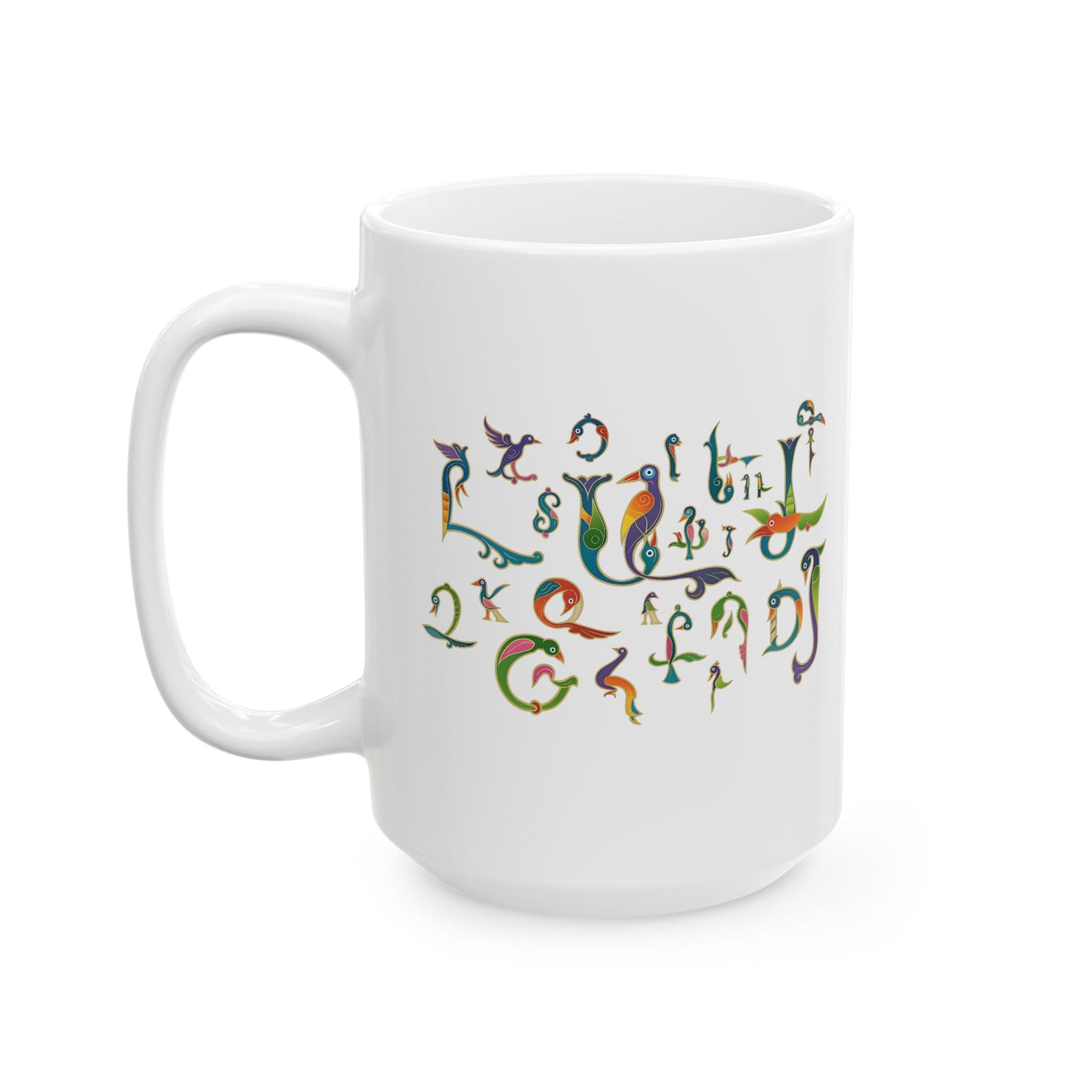 Armenian Trchnagir Letters White Mug