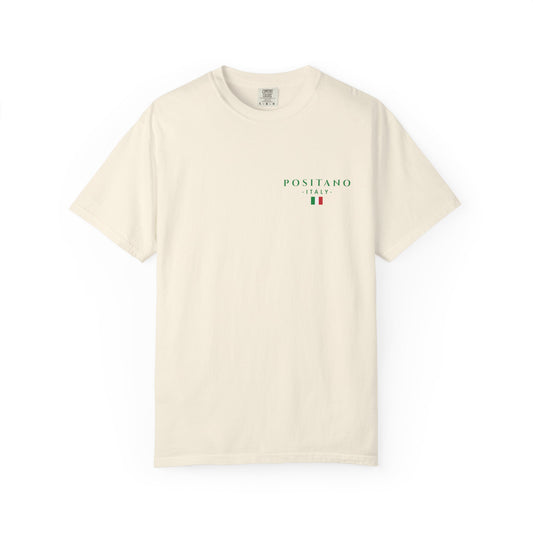 Positano Italy Unisex T-shirt with Lemon and 100BC Date Graphic