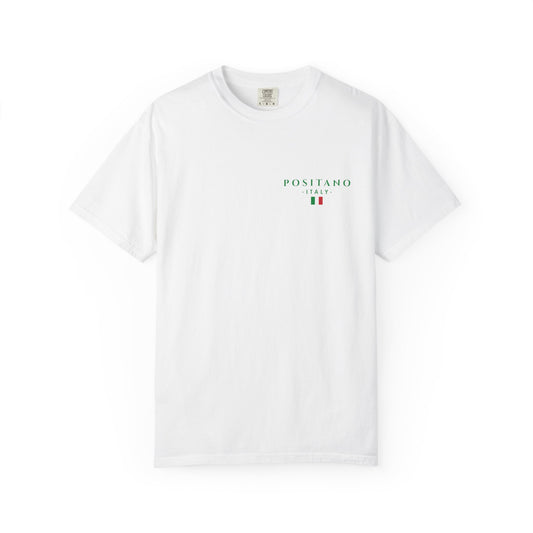 Positano Italy Unisex T-shirt with Lemon and 100BC Date Graphic