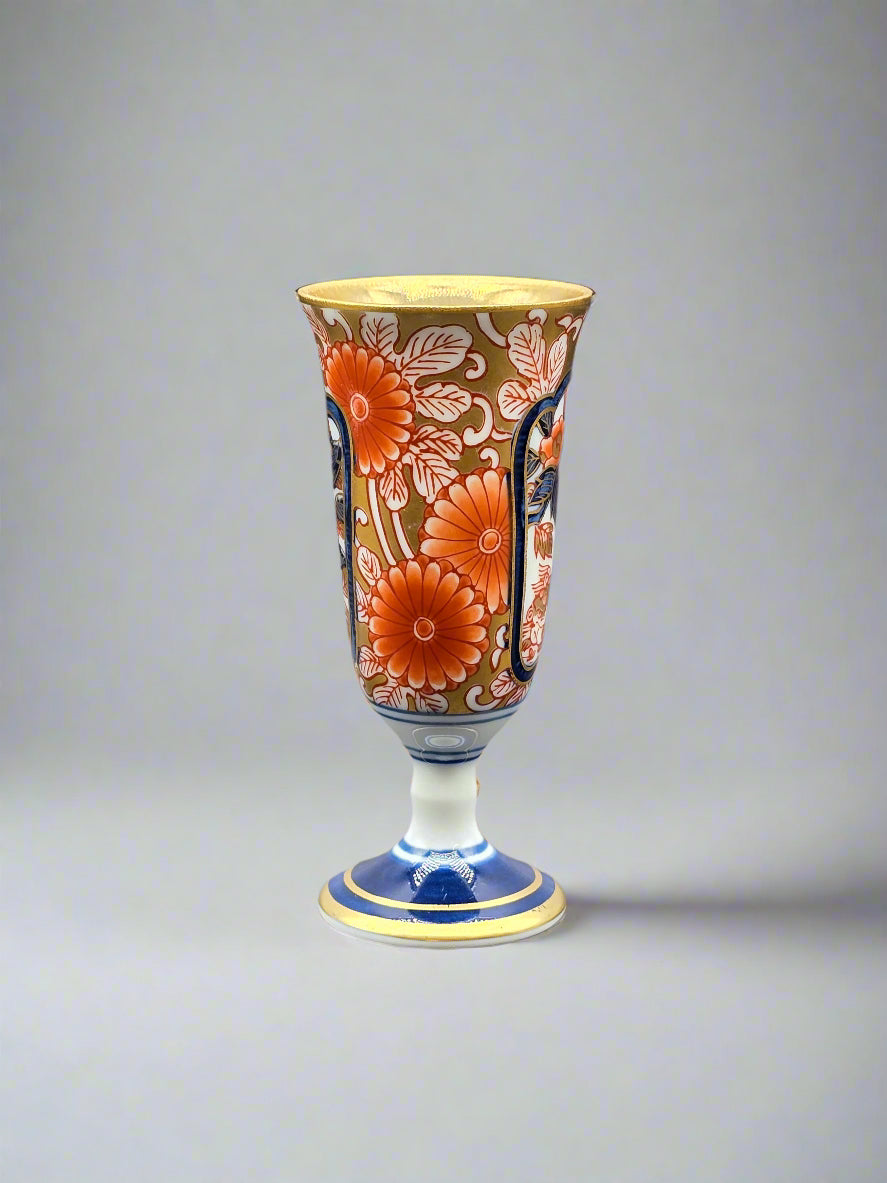 Arita Yaki Ware Shobido Main Store Dyed Nishiki Peony Tang Pattern Wine Cup