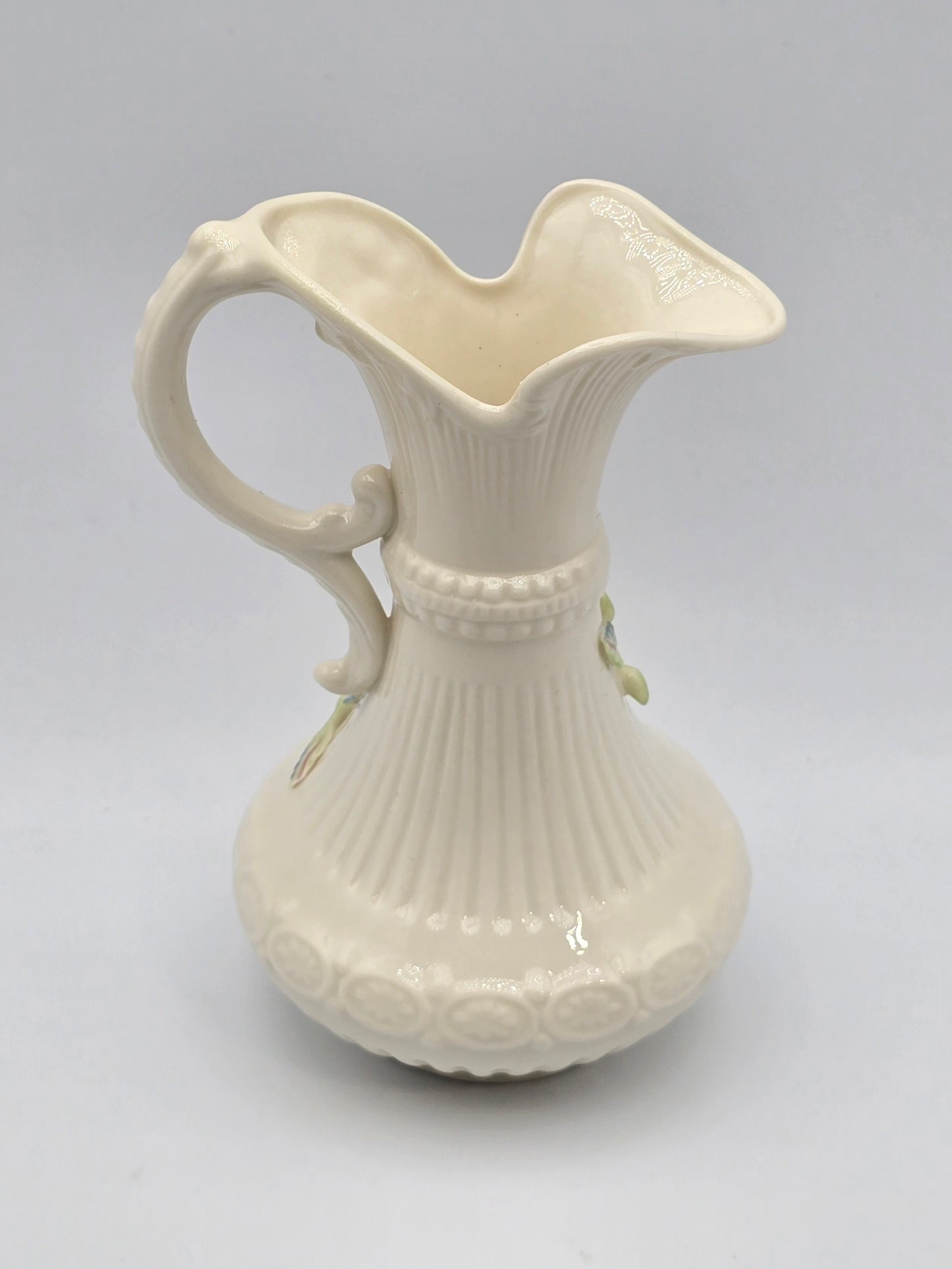 Vintage Belleek In Retrospect Aberdeen Floral Mantle Pitcher White Vase