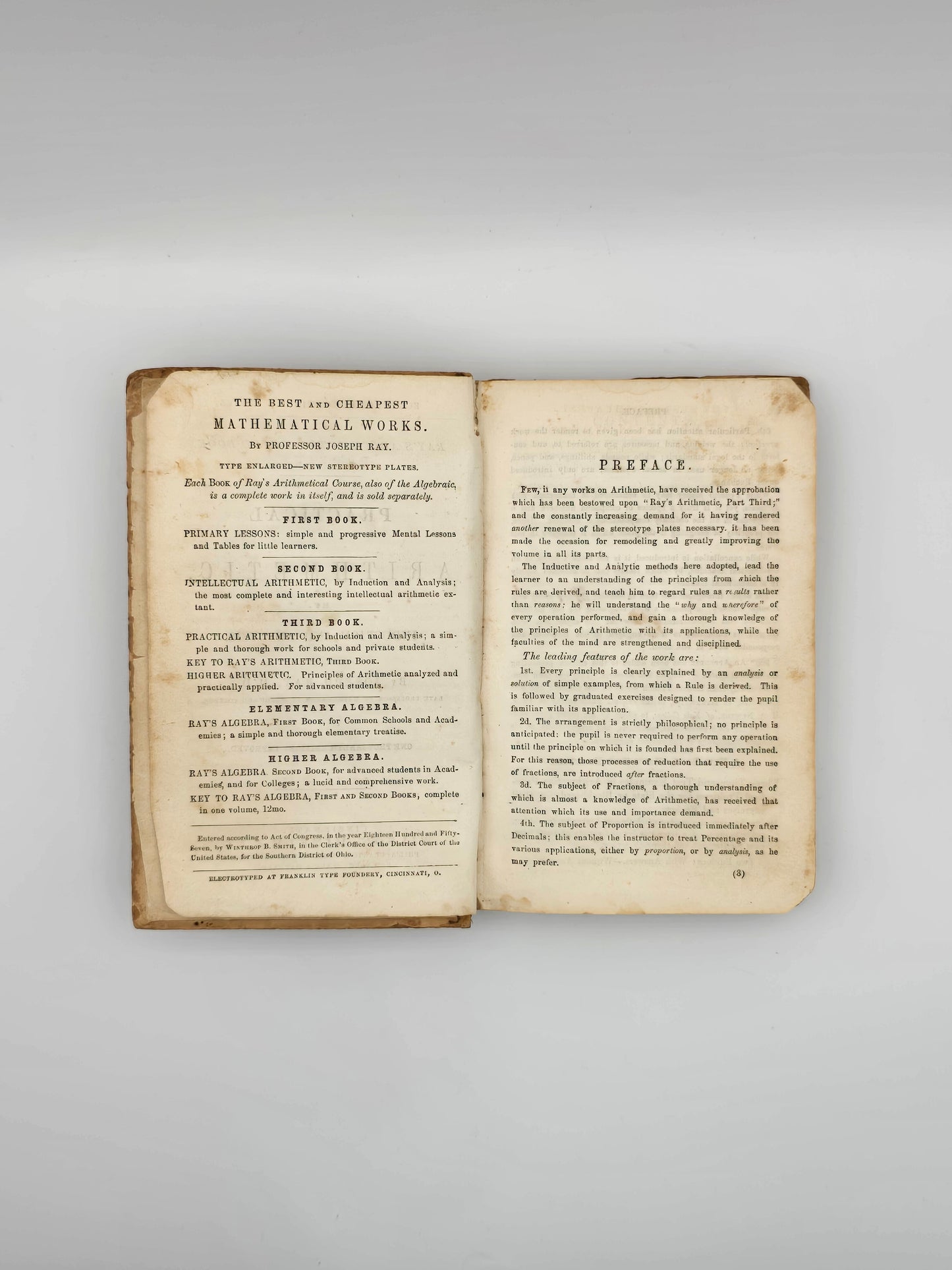 Antique School Book RAY'S Practical Arithmetic 1874 / 1000 Edition