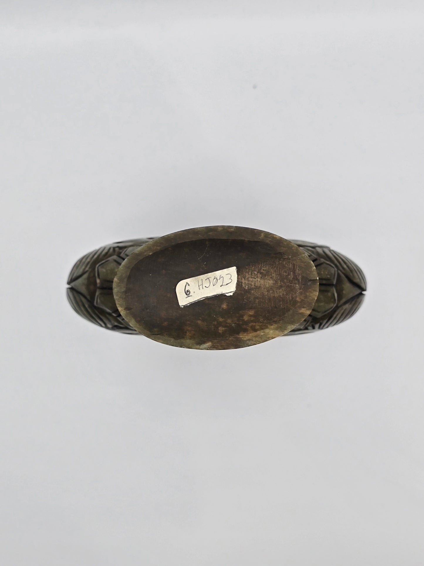 Antique Green Stone Hand Carved Vase With Dynasty Double Phoenix Birds