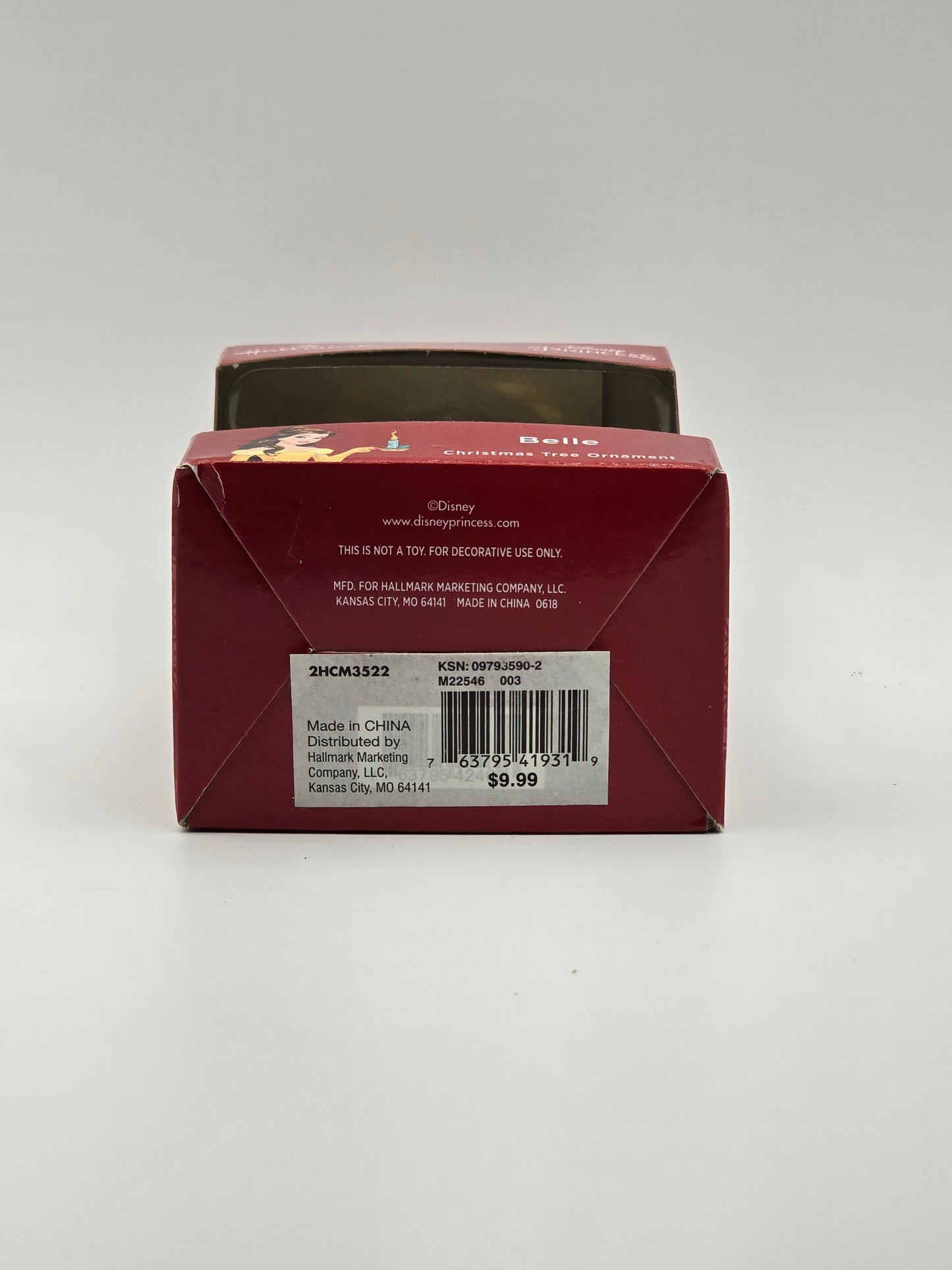 Hallmark Disney Princess & The Beast Belle Book Christmas Tree Ornament.