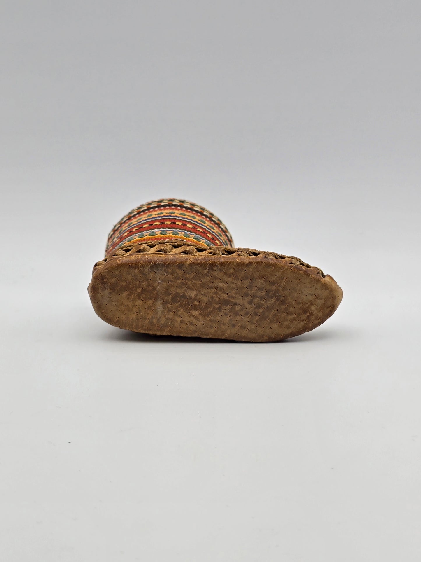 Vintage Mini Miniature Leather Opanak Peasant Shoe. Boot Moroccan Serbian Folk Art