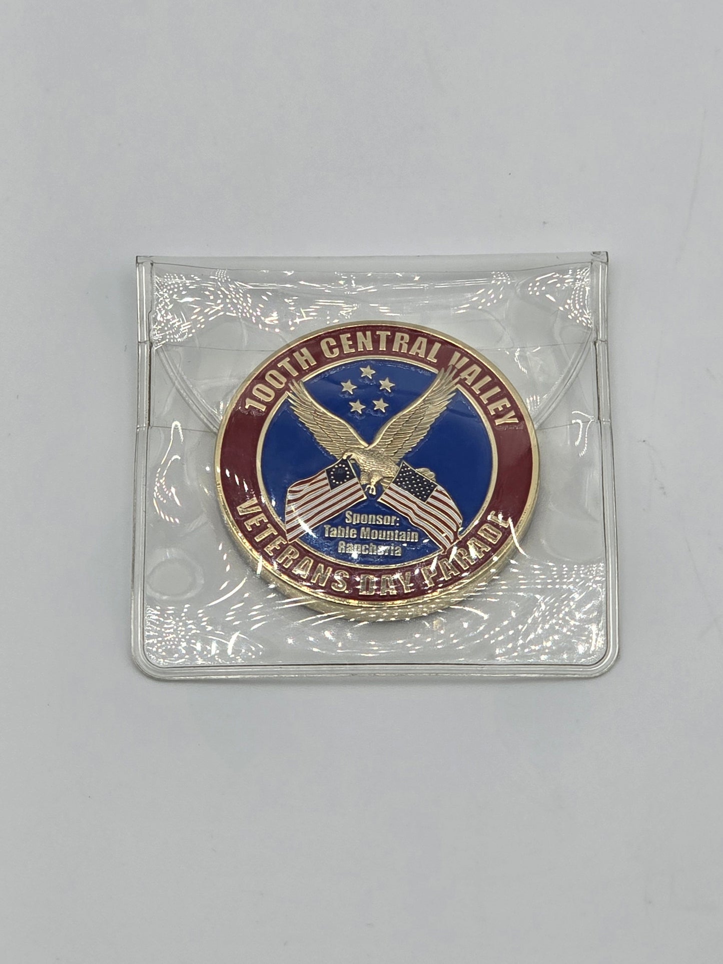 Coin is a commemorative related to the 100TH Central Valley Veteran Day Parade