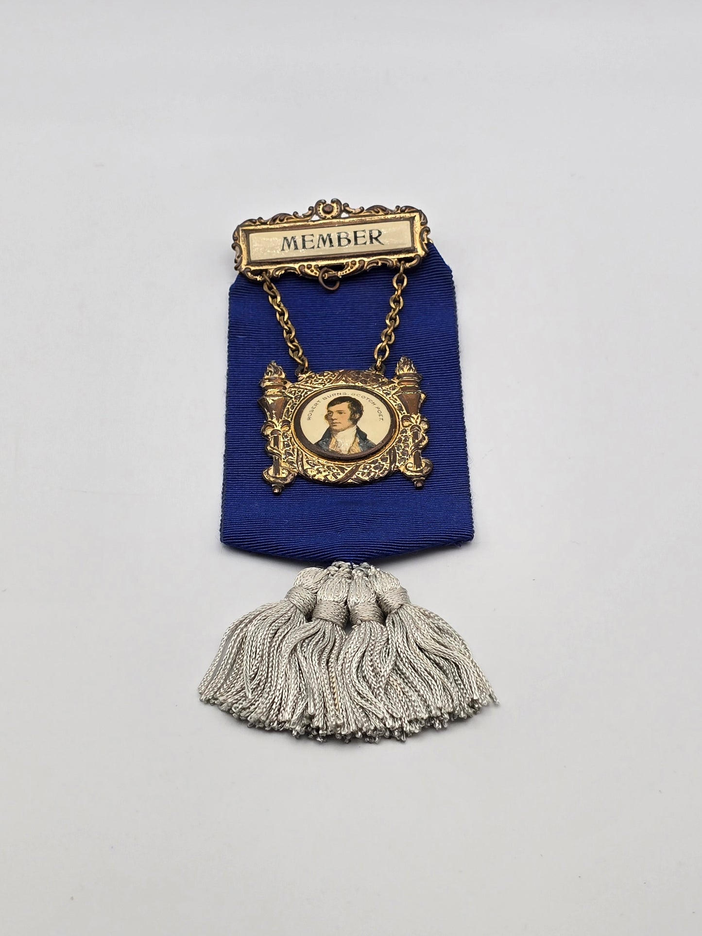 Vintage Medal is a Membership Club Badge Honoring Scotch Poet Robert Burns