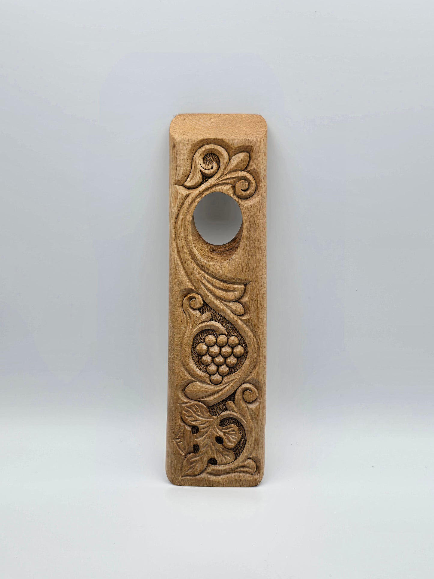 Handmade Wooden Carved Wine Bottle Holder