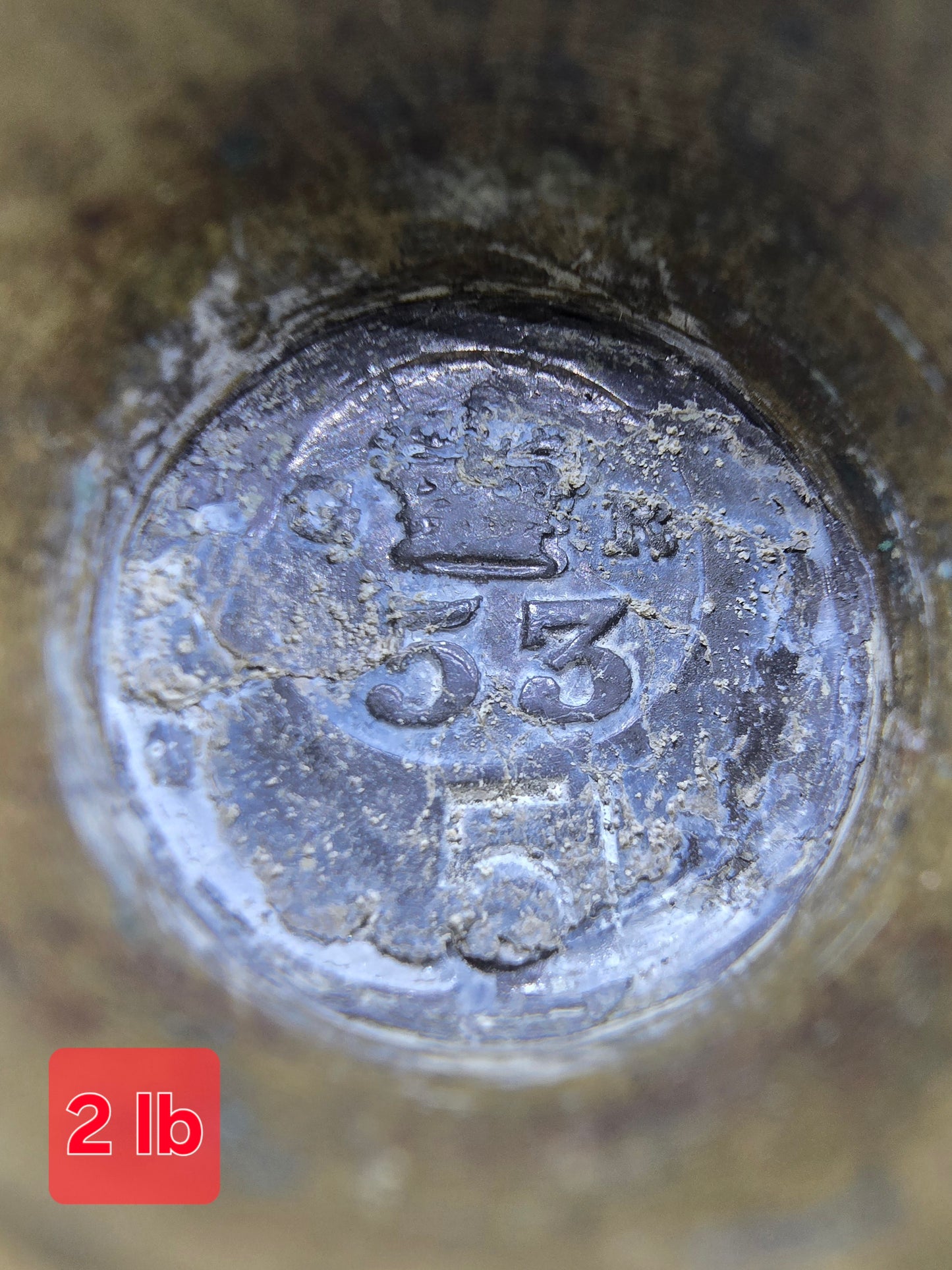 Set of 5 Antique GR Brass Bell Shaped Scale Weights: 4 lb, 2 lb, 1 lb, 8oz & 4oz