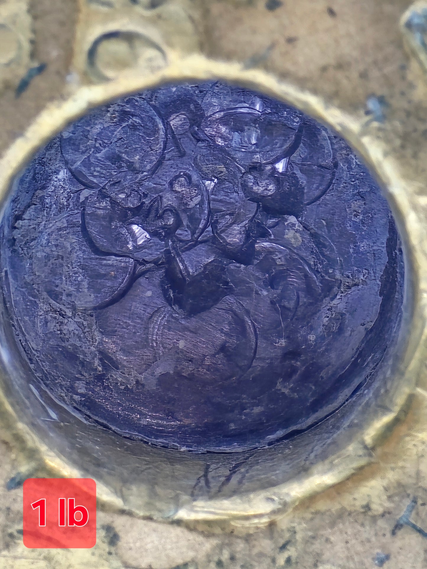 Set of 5 Antique GR Brass Bell Shaped Scale Weights: 4 lb, 2 lb, 1 lb, 8oz & 4oz