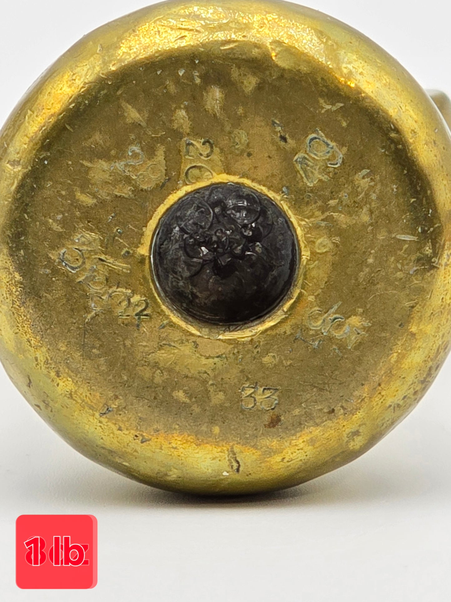 Set of 5 Antique GR Brass Bell Shaped Scale Weights: 4 lb, 2 lb, 1 lb, 8oz & 4oz