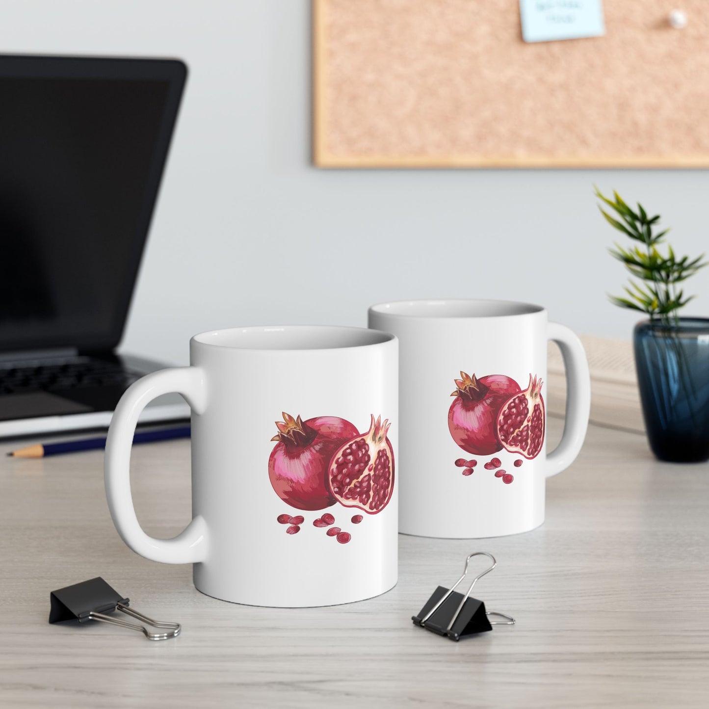 Pomegranate Cup with 365 Seeds of Strength Slogan Ceramic Mug (11oz, 15oz)