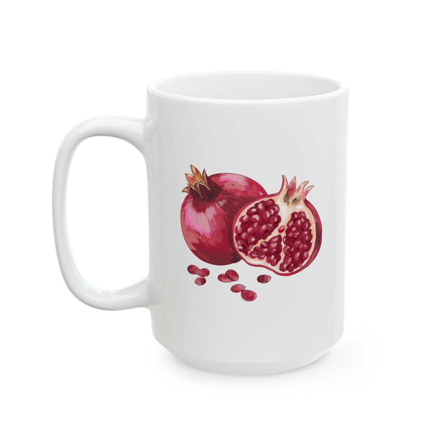 Pomegranate Cup with 365 Seeds of Strength Slogan Ceramic Mug (11oz, 15oz)