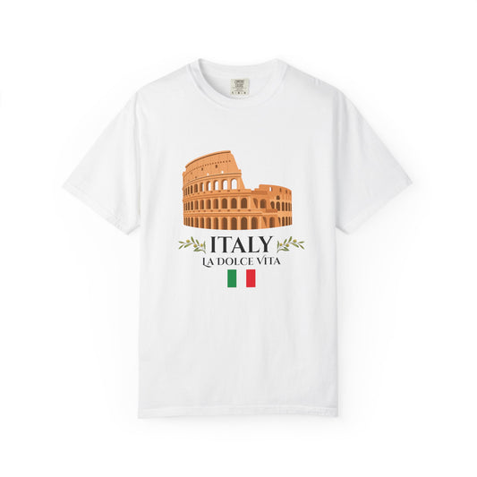 Italy Colosseum T-Shirt - Unisex Garment-Dyed