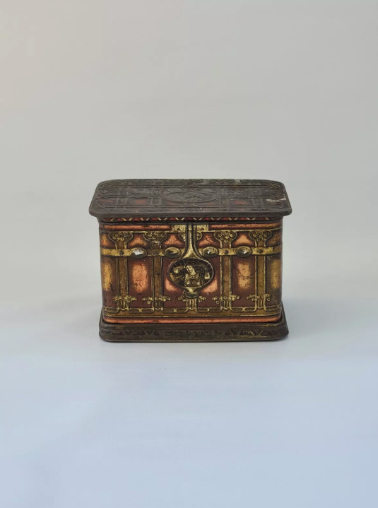 Antique EPICURE Smoking Tobacco Tin Can US Tobacco Co. Hinged Box 4.5"