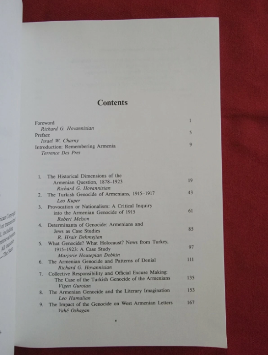 The ARMENIAN Genocide In Perspective. Edited By Richard G. Hovannisian. 4th 1991