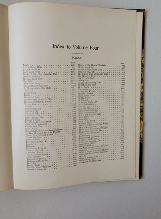 The World's Best Music Book Vol. 4 New York,  The University Society 1903
