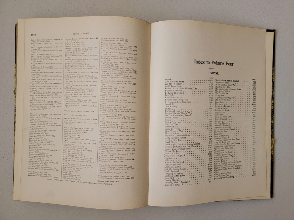 The World's Best Music Book Vol. 4 New York,  The University Society 1903