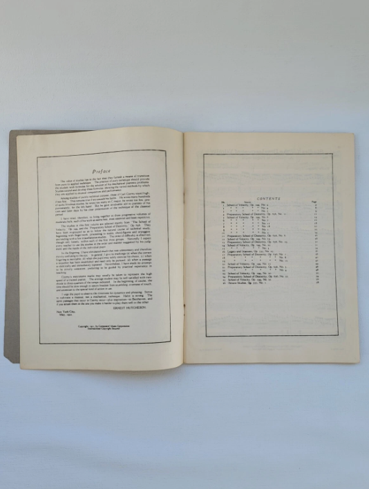 Carl Czerny Studies Piano Sheet Music Book 1 - Velocity Development 1921 VTG