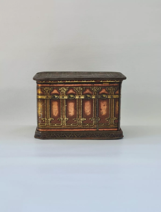 Antique EPICURE Smoking Tobacco Tin Can US Tobacco Co. Hinged Box 4.5"