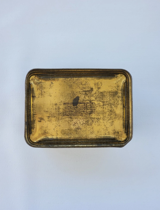 Antique EPICURE Smoking Tobacco Tin Can US Tobacco Co. Hinged Box 4.5"