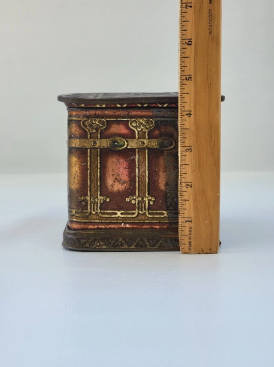 Antique EPICURE Smoking Tobacco Tin Can US Tobacco Co. Hinged Box 4.5"