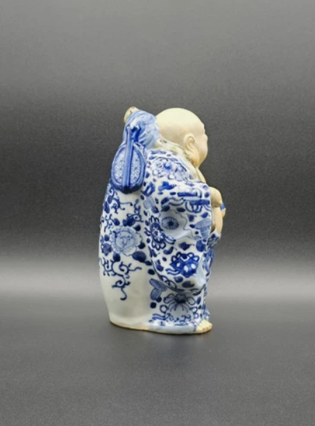 Vintage Japanese  Kutani  Hotei Buddha Figurine 6.5" Tall Japanese Art