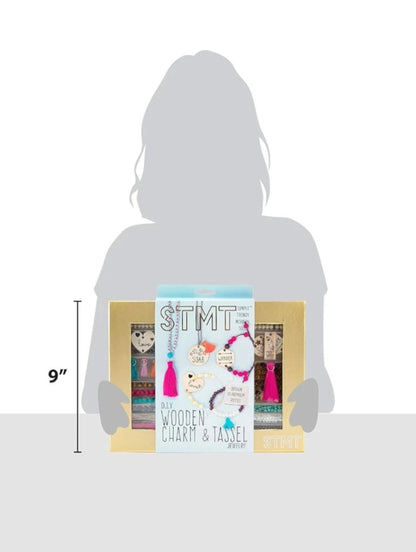 STMT DIY Wooden Charm & Tassel Jewelry Art & Craft 10P. Making Kit for Teens NIB.