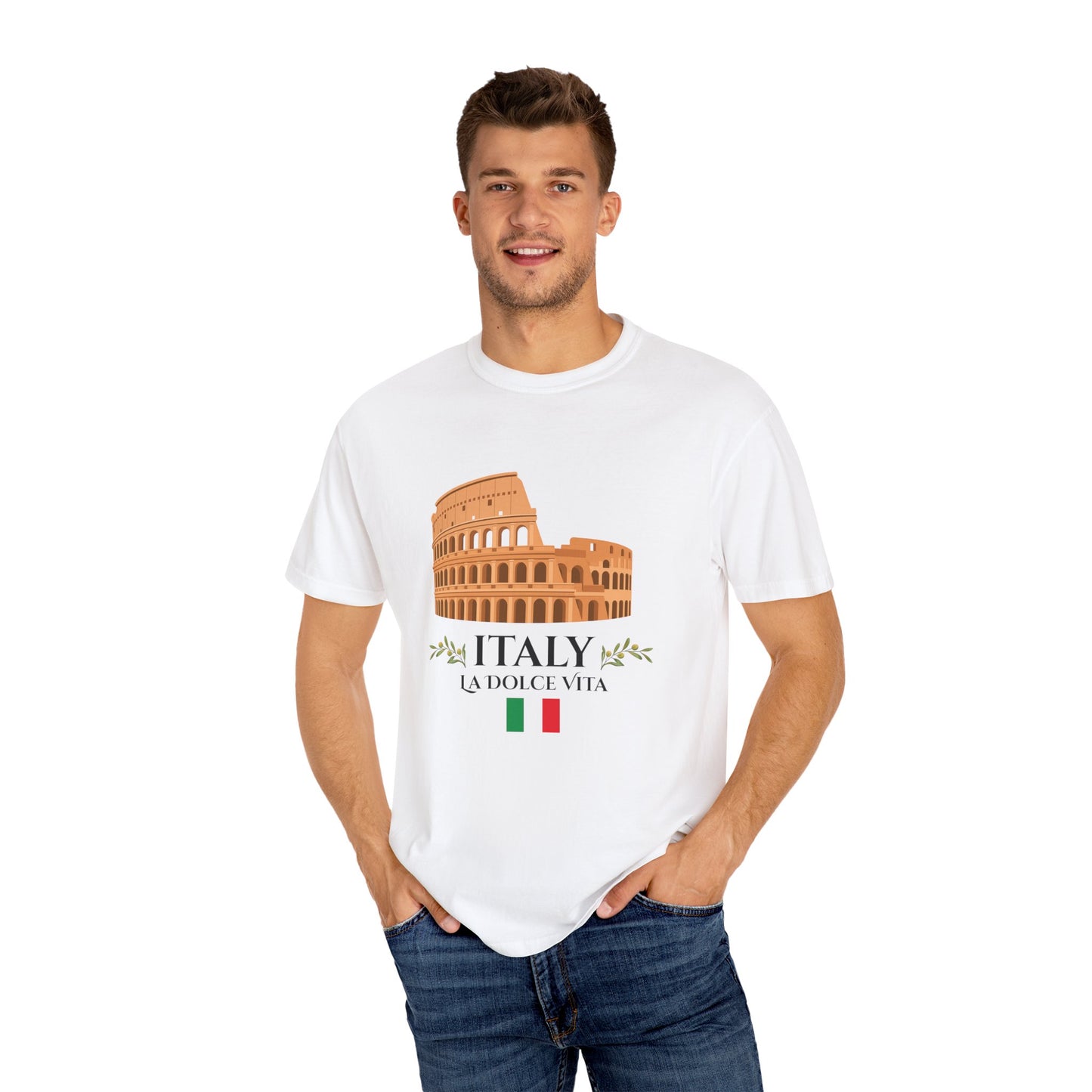 Italy Colosseum T-Shirt - Unisex Garment-Dyed
