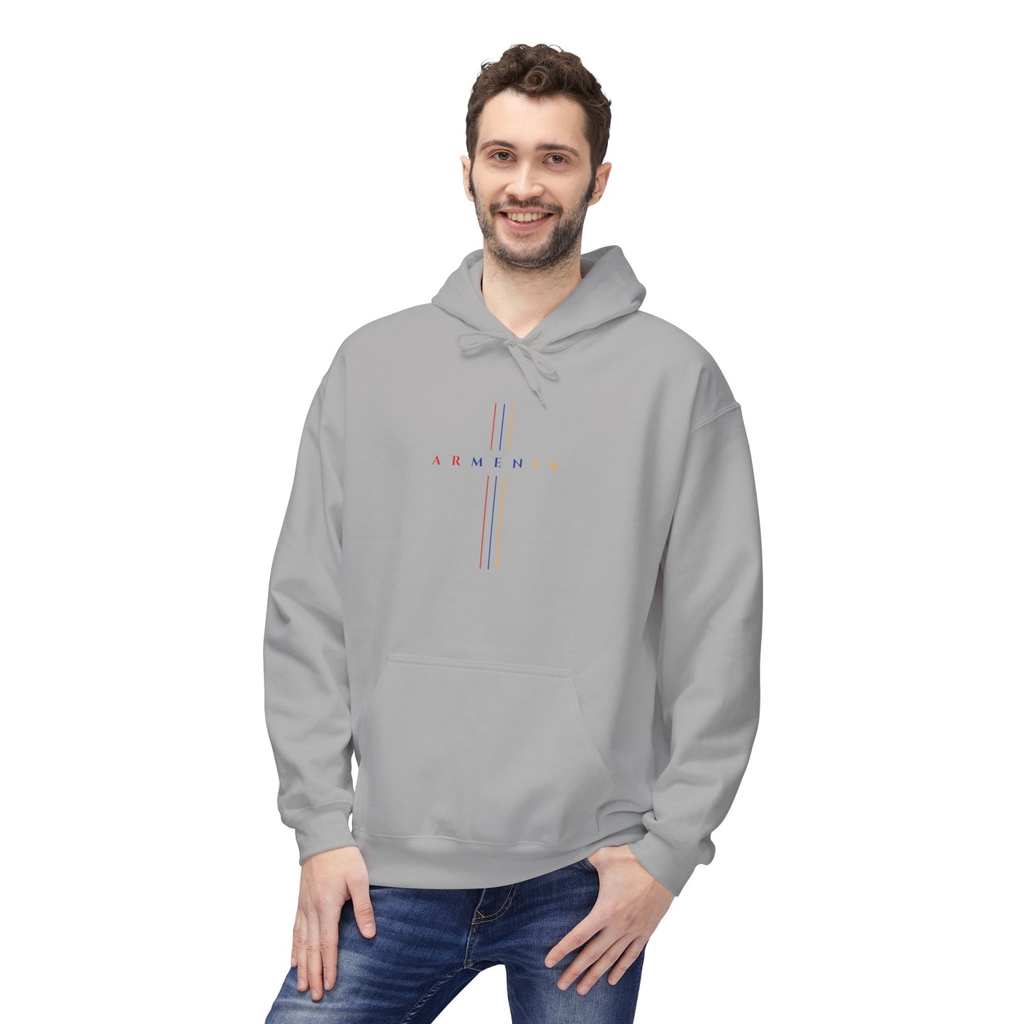 Armenia Cross Hoodie in Red Blue Orange