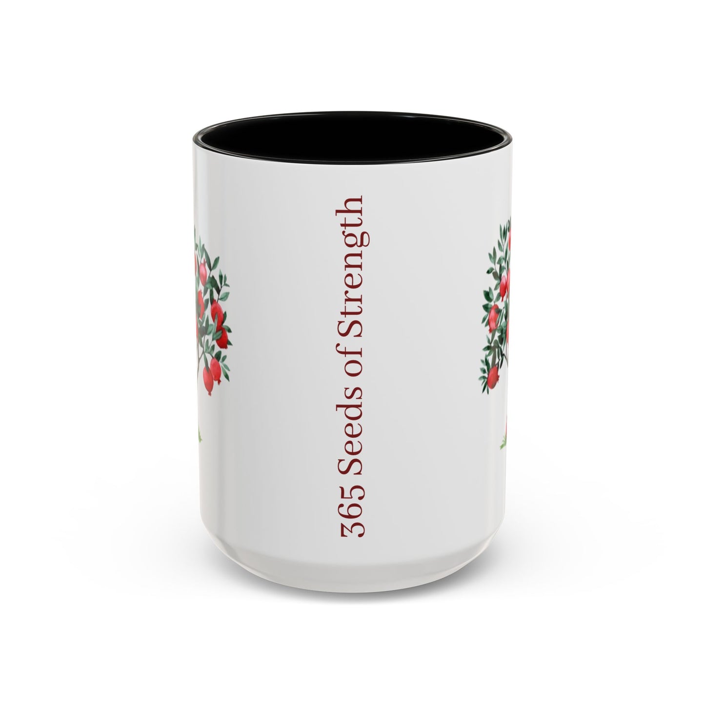 Pomegranate Cup with 365 Seeds of Strength Slogan Ceramic Mug (11oz, 15oz)