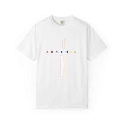 Armenia Cross Unisex T-shirt in Red Blue Orange