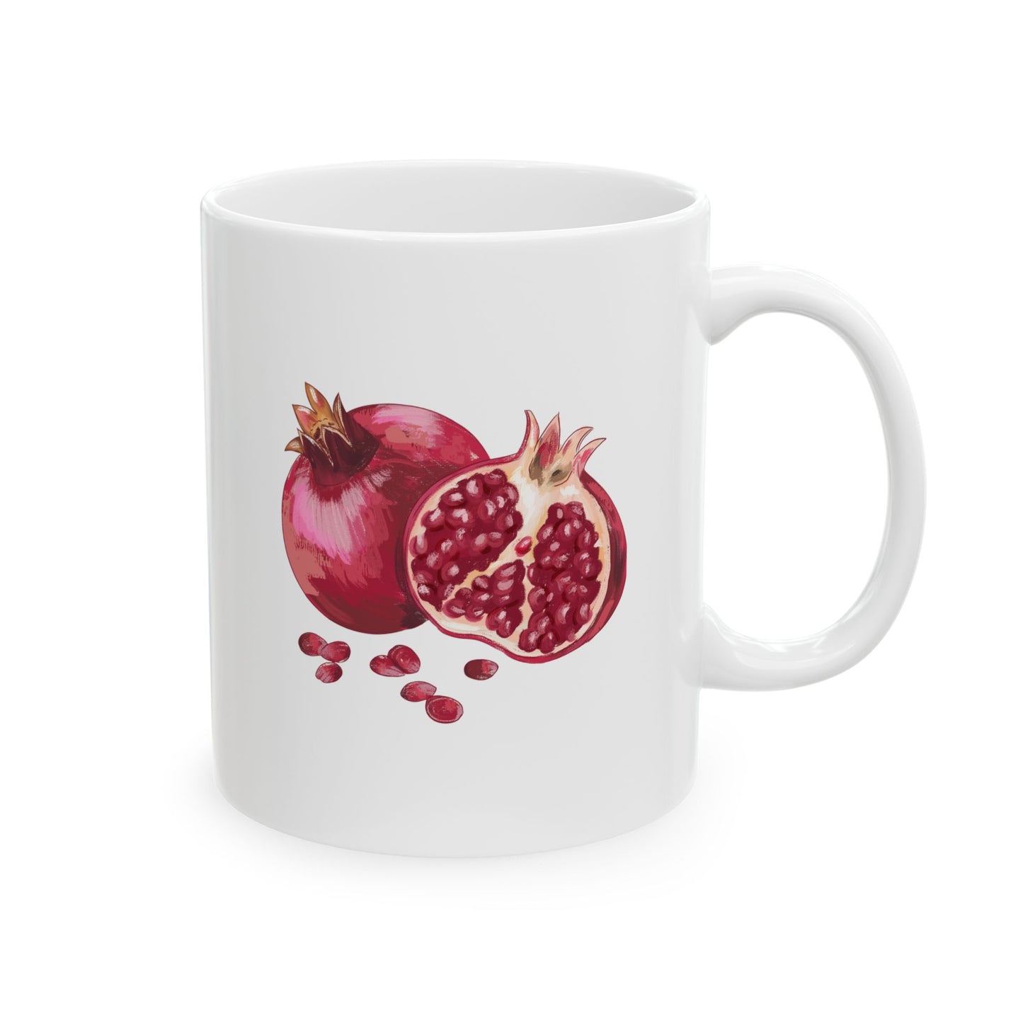 Pomegranate Cup with 365 Seeds of Strength Slogan Ceramic Mug (11oz, 15oz)