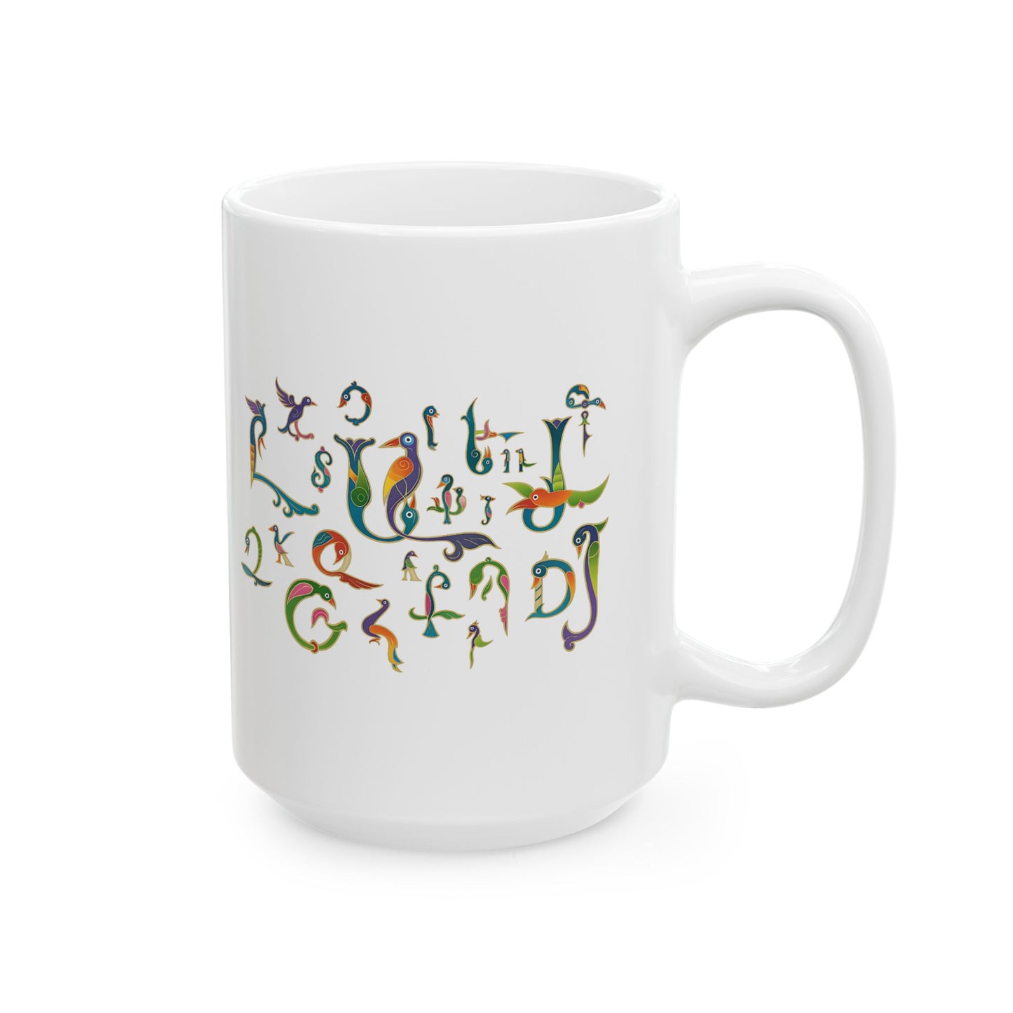 Armenian Trchnagir Letters White Mug