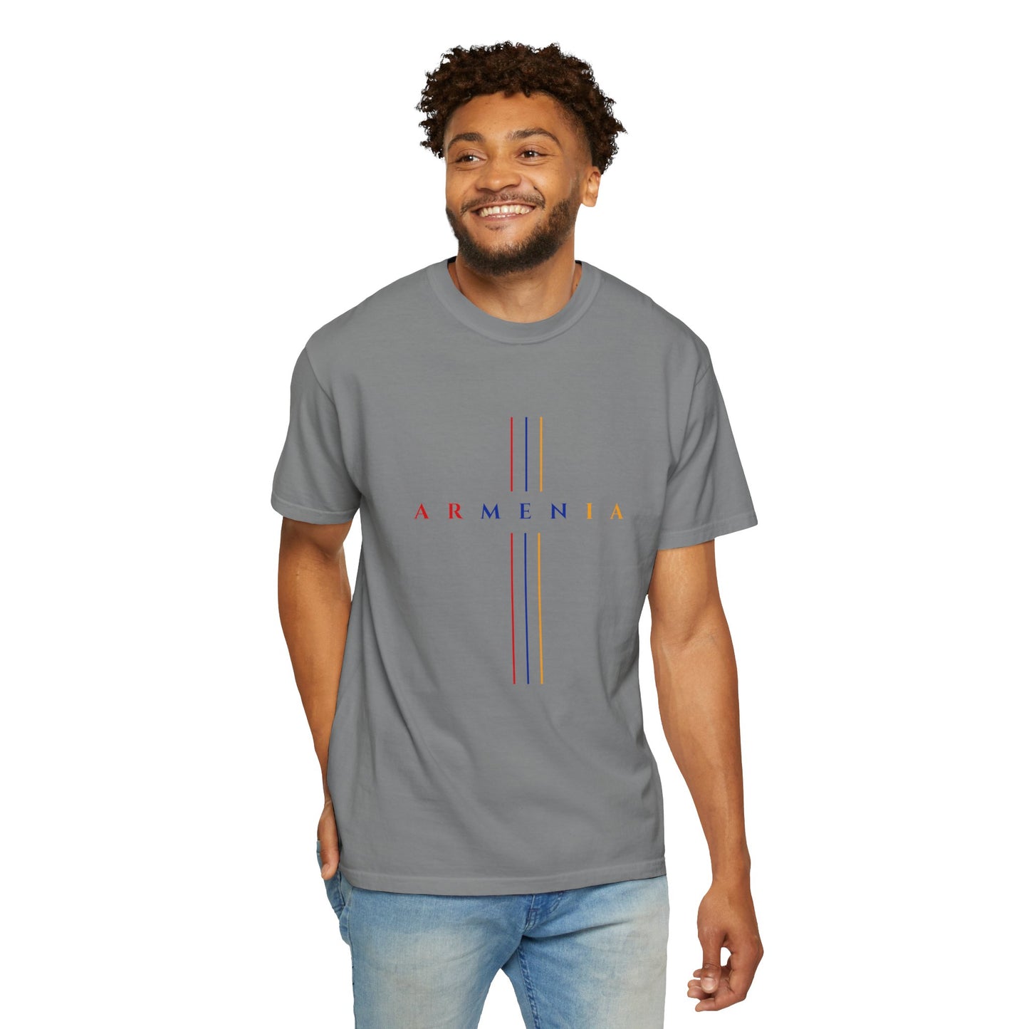 Armenia Cross Unisex T-shirt in Red Blue Orange