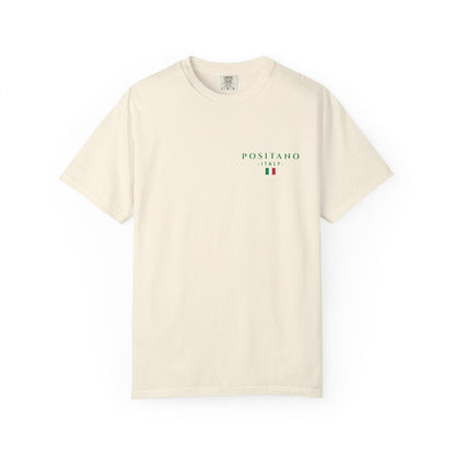 Positano Italy Unisex T-shirt with Lemon and 100BC Date Graphic