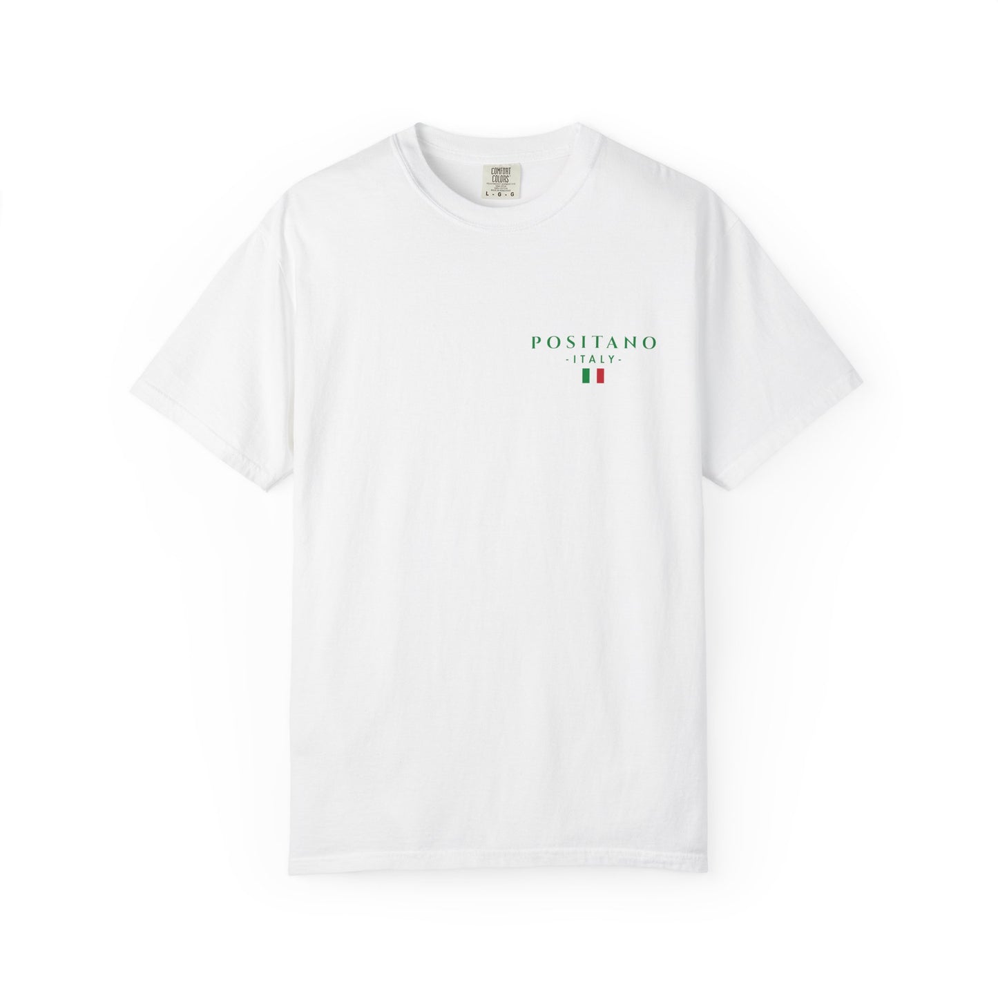 Positano Italy Unisex T-shirt with Lemon and 100BC Date Graphic