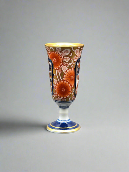 Arita Yaki Ware Shobido Main Store Dyed Nishiki Peony Tang Pattern Wine Cup