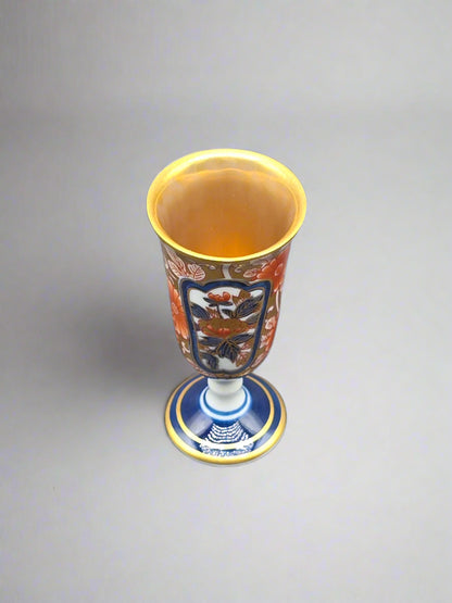 Arita Yaki Ware Shobido Main Store Dyed Nishiki Peony Tang Pattern Wine Cup