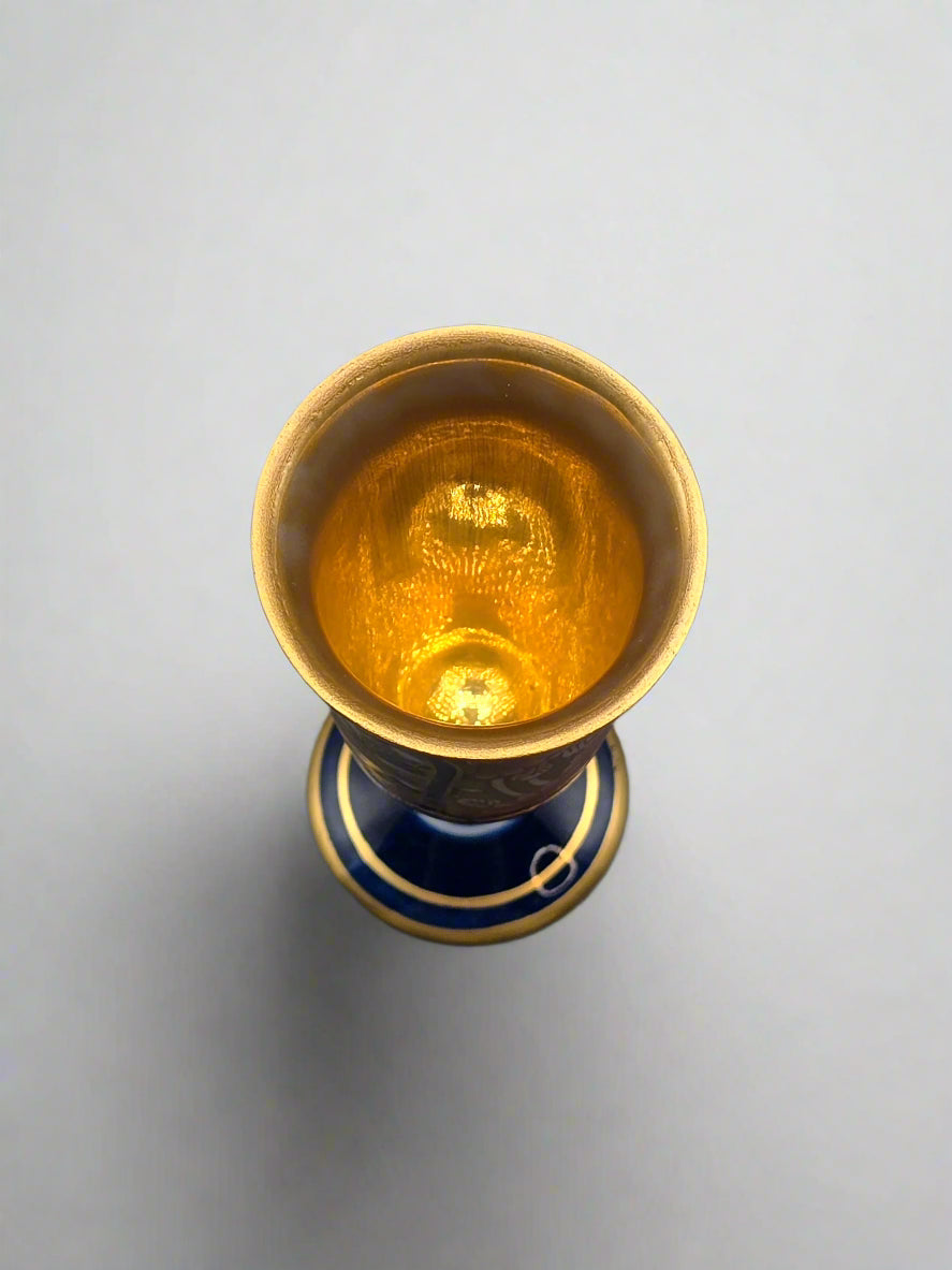 Arita Yaki Ware Shobido Main Store Dyed Nishiki Peony Tang Pattern Wine Cup