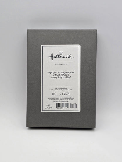 Vintage Hallmark Cares Glitter Christmas Holiday Cards Car (16 PCS) Box Is Open