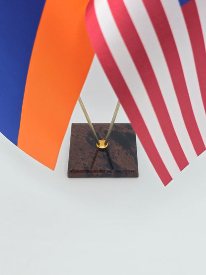 Armenia & America Desk Flags