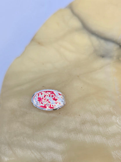 Vintage MCM Italian Alabaster Rustic Hand Carved Ashtray Stone Oval & Big Size