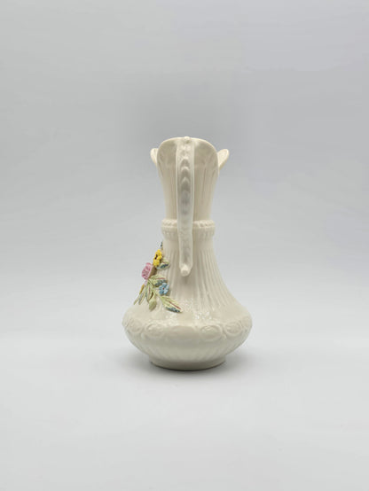 Vintage Belleek In Retrospect Aberdeen Floral Mantle Pitcher White Vase